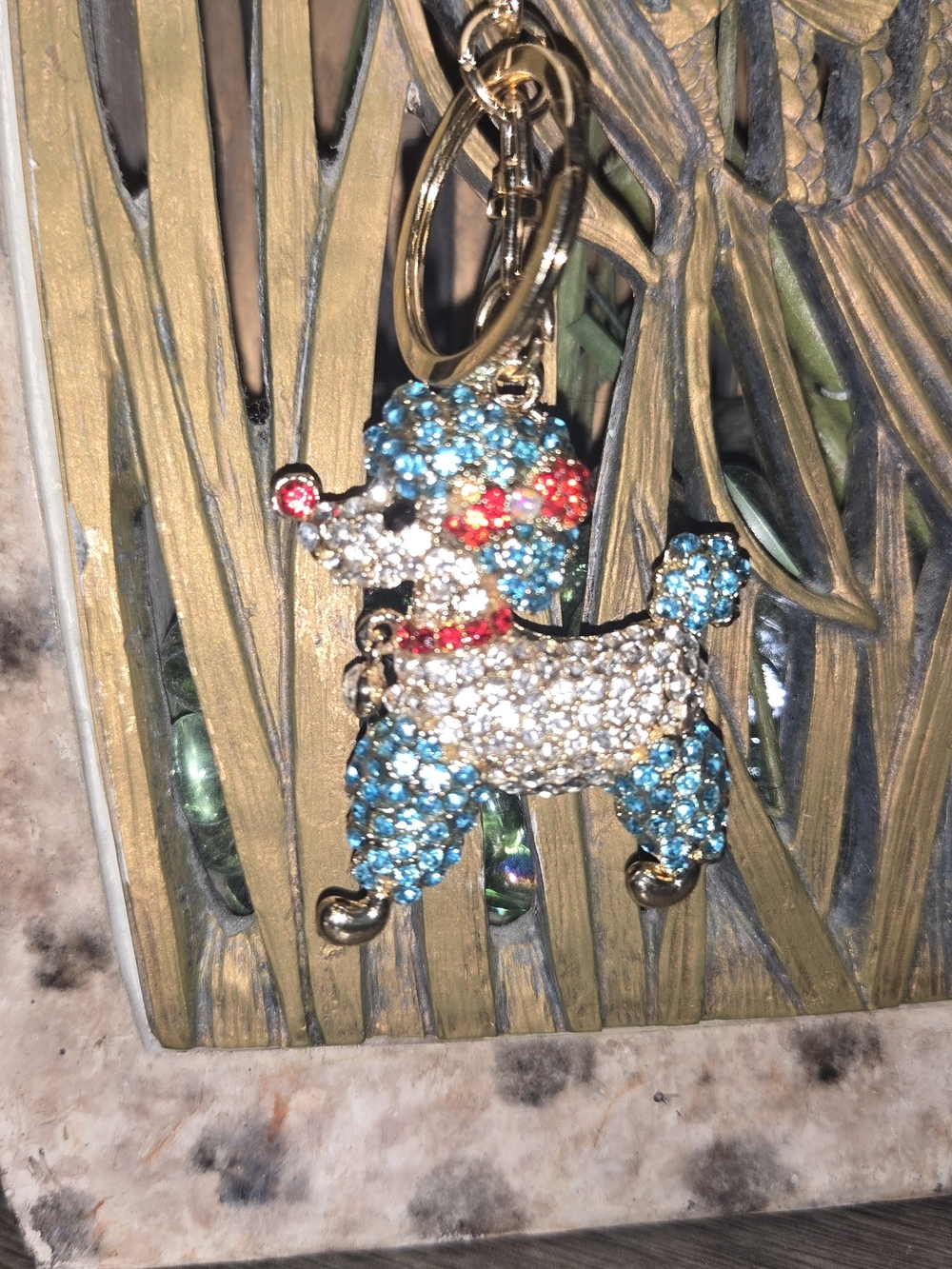 Crystal Poodle Keychain